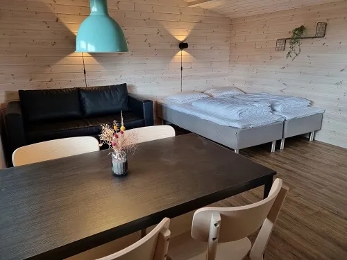 Bedden in de trekkershut voor vier personen
