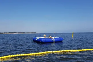 Trampolin ved havnen